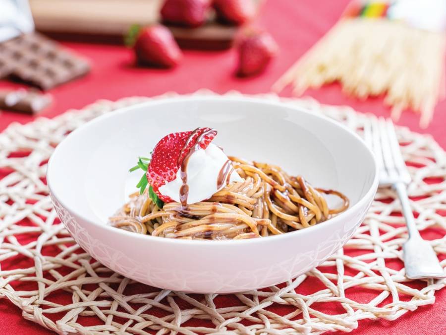 Chocolate spaghetti