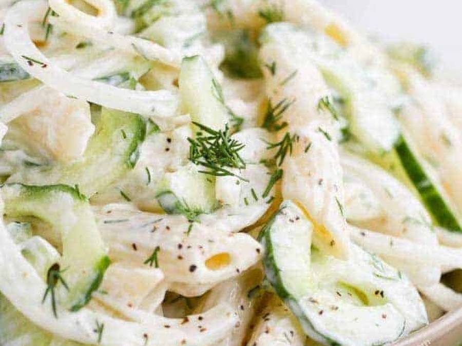 Creamy Cucumber Pasta Salad