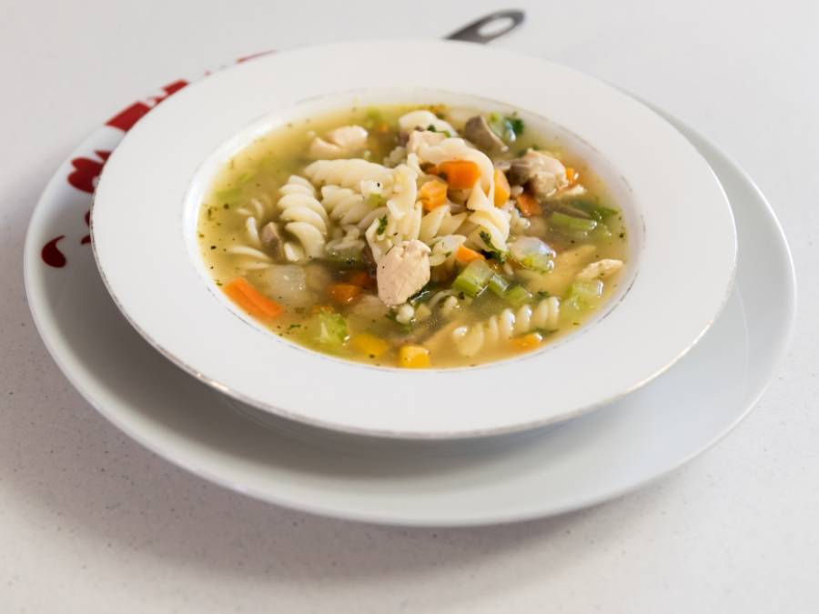 Fusilli and Pasta Rice Chicken Soup